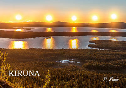 Kylskåpsmagnet Kiruna midnattssol