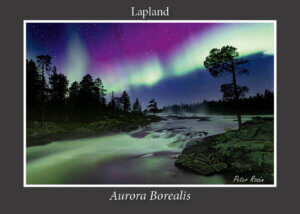 vykort med norrskensmotiv